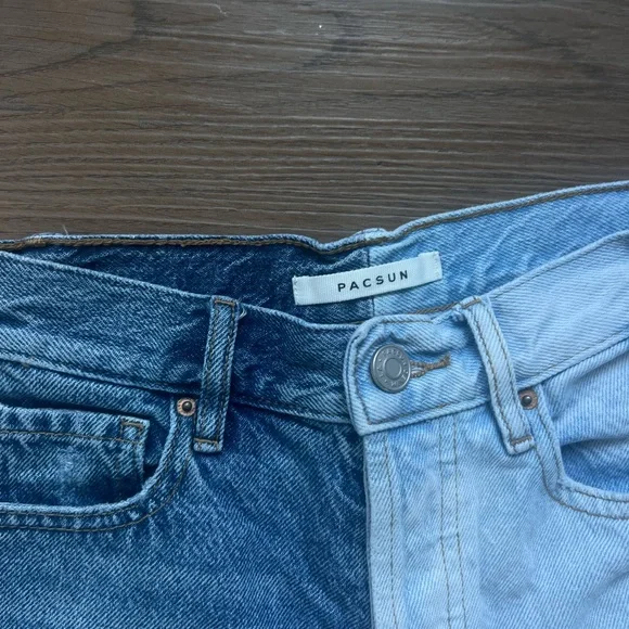 PacSun Two Tone Denim Straight Jeans - Picture 3 of 4